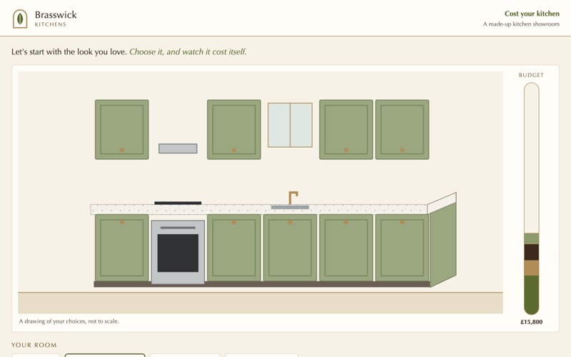 Screenshot of the kitchen budget planner demo