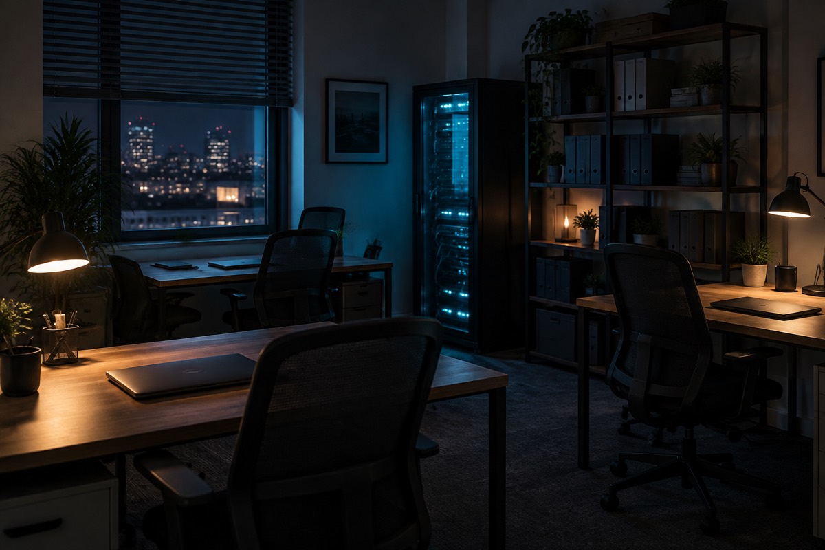 A small office after hours
