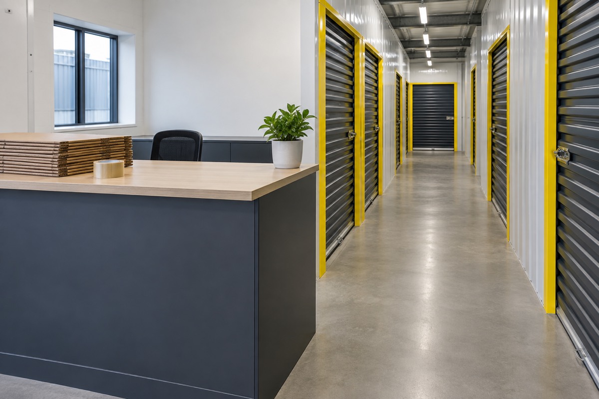An empty storage reception counter